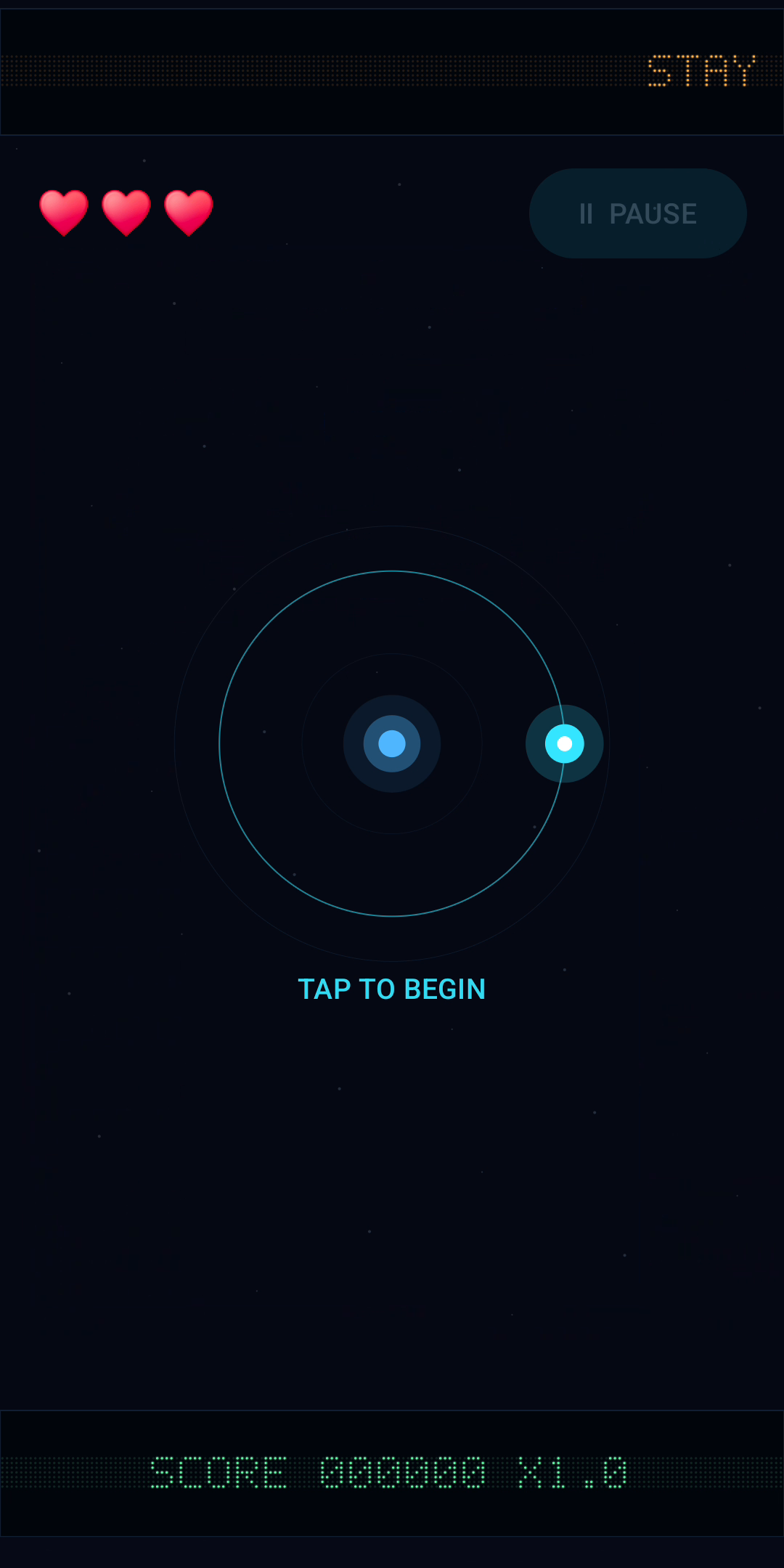 Orbit Escape ready screen showing the player craft waiting on its orbit