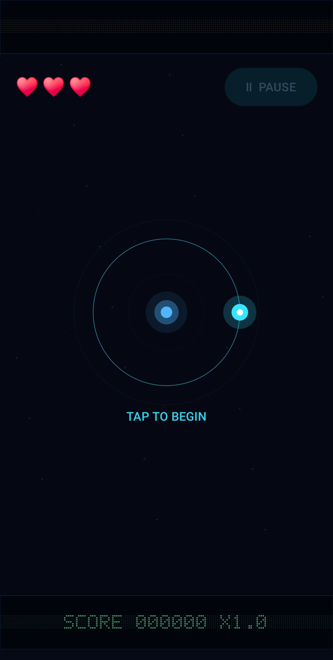 Orbit Escape ready screen showing the player craft waiting on its orbit